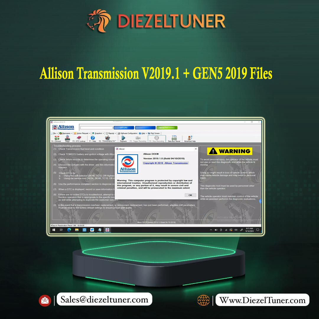 Allison Transmission V2019.1 + GEN5 2019 Files + Unlock Keygen - Diezeltuner Shop