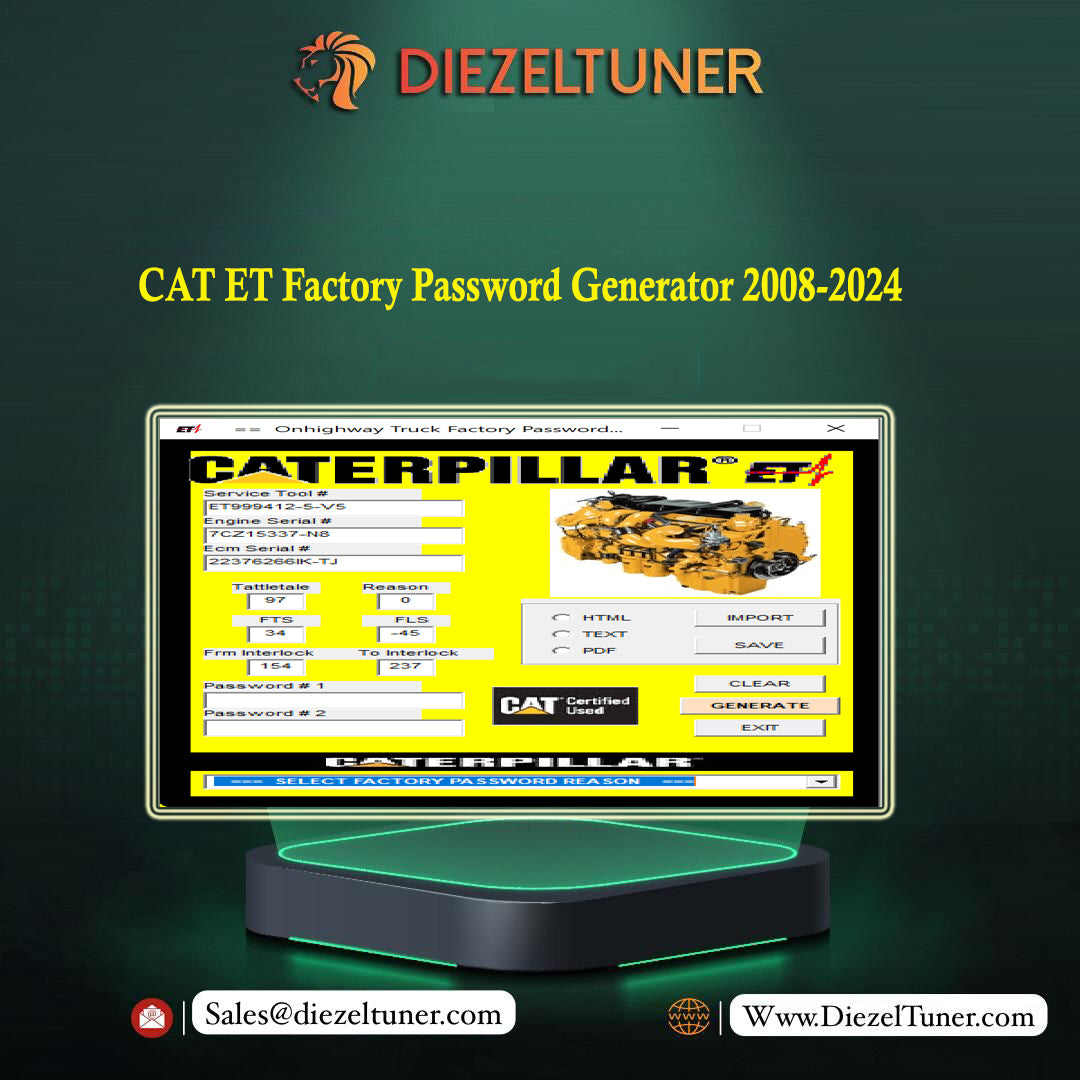 CAT ET Factory Password Generator 2008-2024 - Diezeltuner Shop