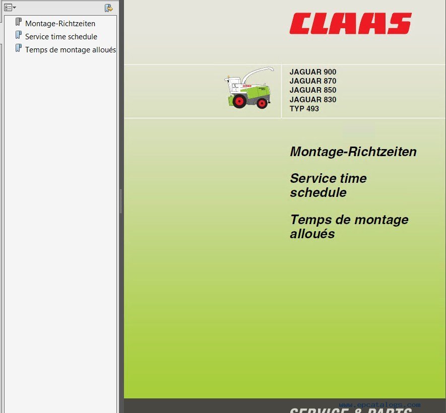 Claas Workshop Manual, Parts And Service Manual - Diezeltuner Shop