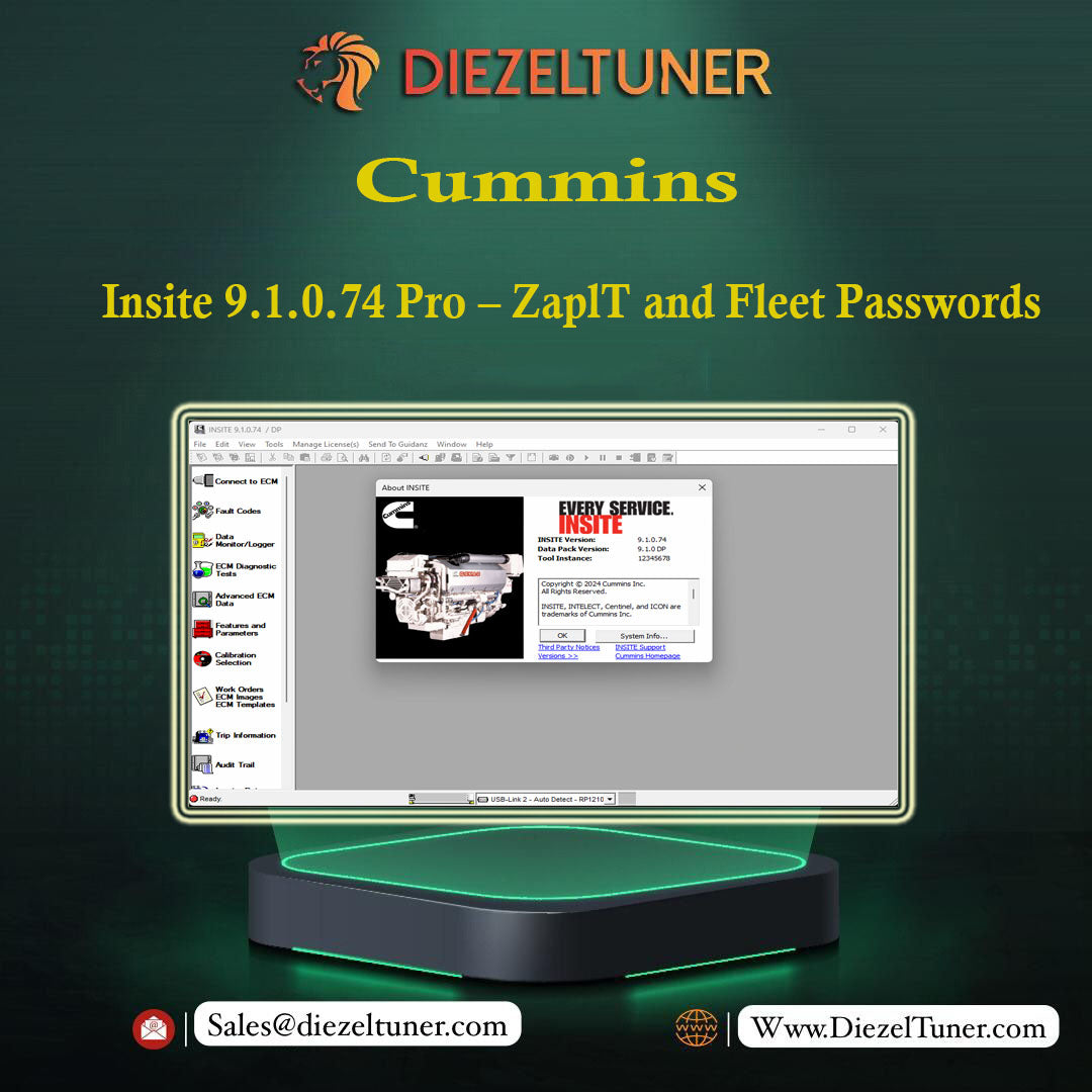 Commins Insite 9.1.0.74 Pro with ZaplT and Fleet Passwords