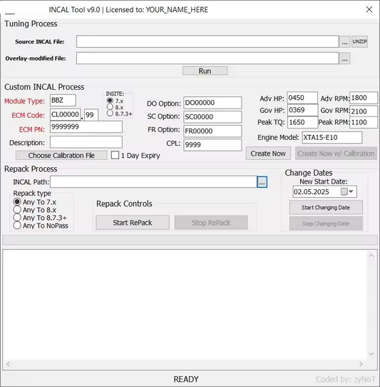 Commins incal Tool v9.0 - last update