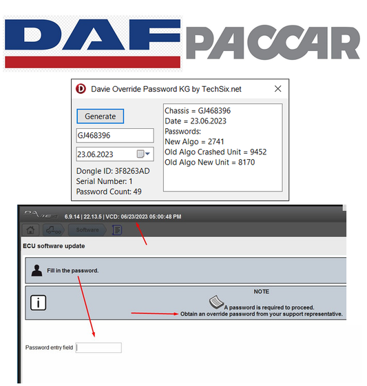 Daf Paccar Override password generator