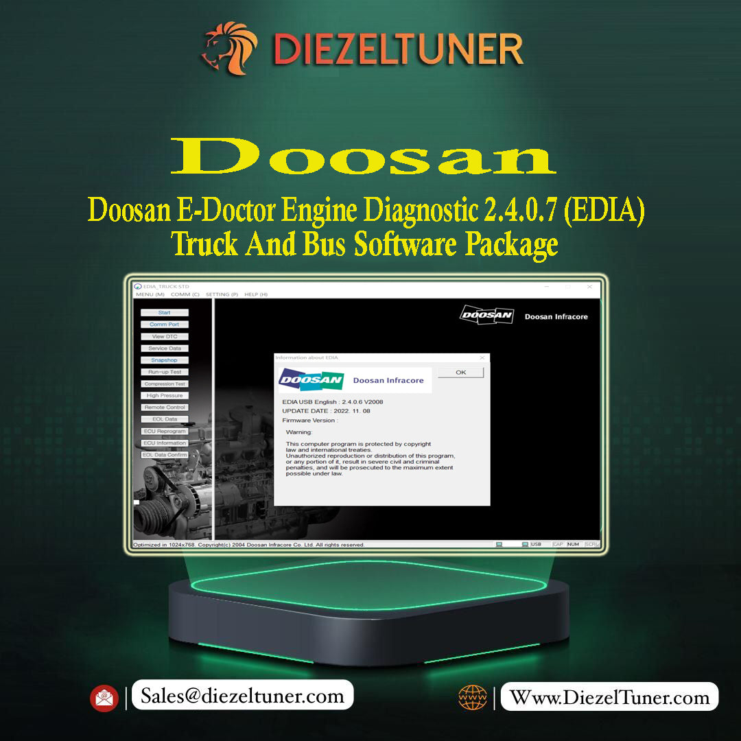 Doosan E-Doctor Engine Diagnostic 2.4.0.7 (EDIA) 2023 Truck And Bus Software Package