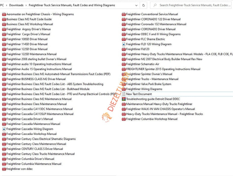 Freightliner Trucks Service Manuals, Fault Codes & Wiring Diagrams – PDF