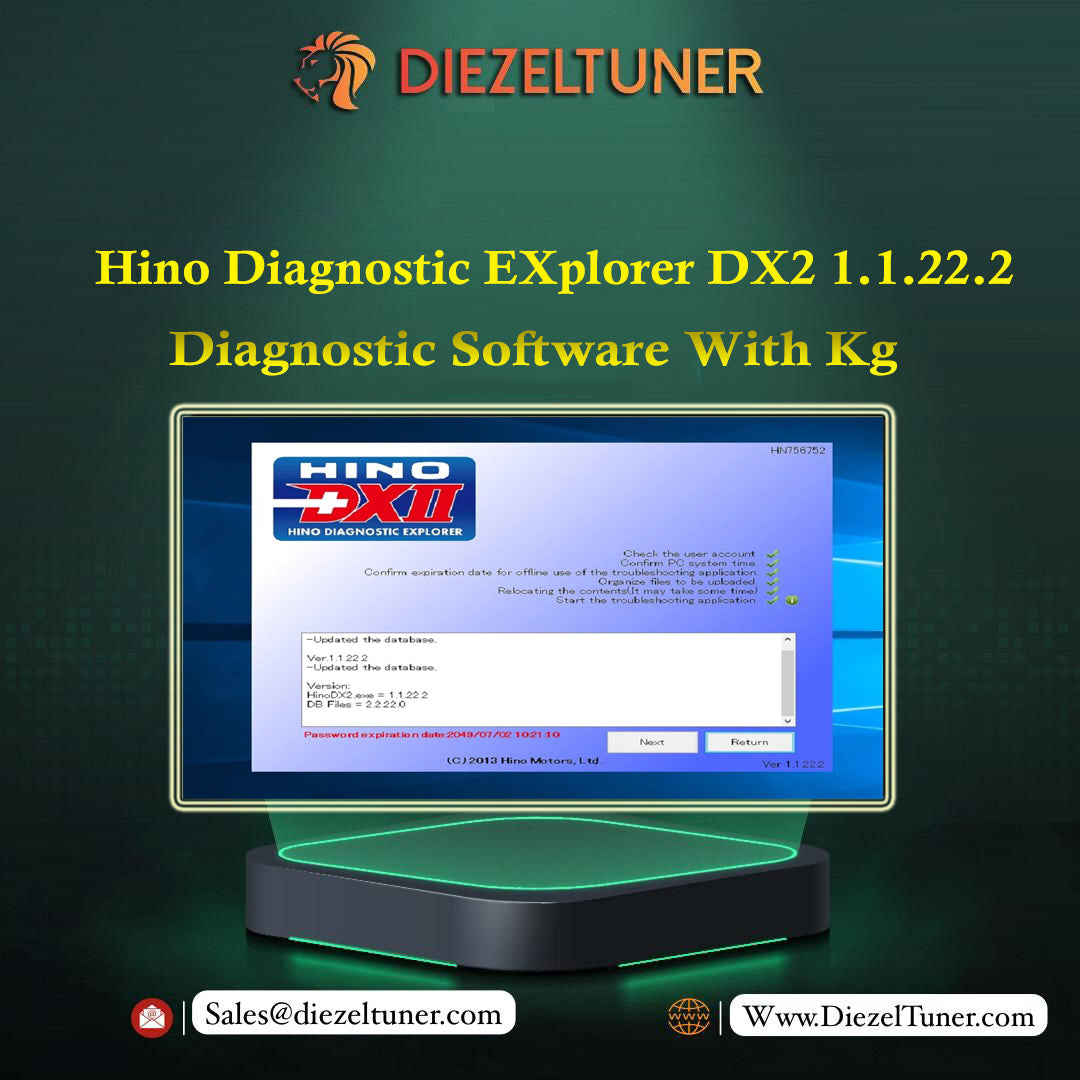 Hino Diagnostic EXplorer DX2 1.1.22.2 Diagnostic Software With Kg