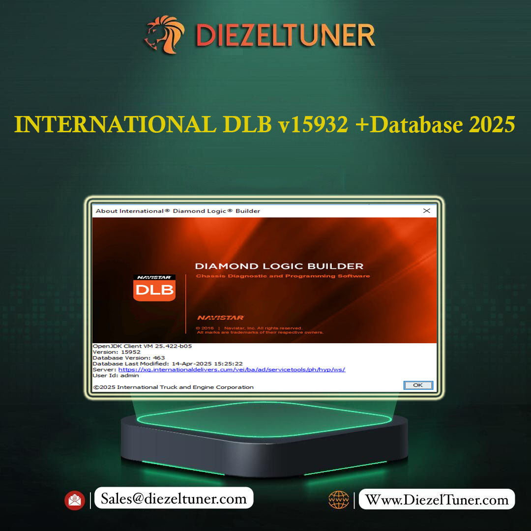 Screen capture of the International Diamond Logic Builder software interface with version v15932 displayed on a monitor.