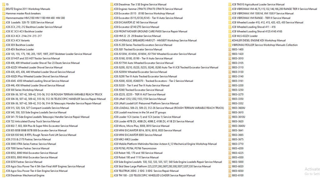 JCB Service Manuals PDF Collections 2024 - Diezeltuner Shop