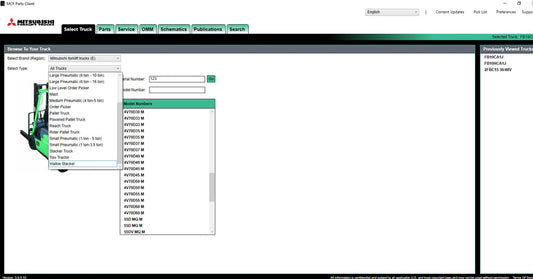 Mitsubishi Forklift MCFE 2024 EPC & Workshop Manuals