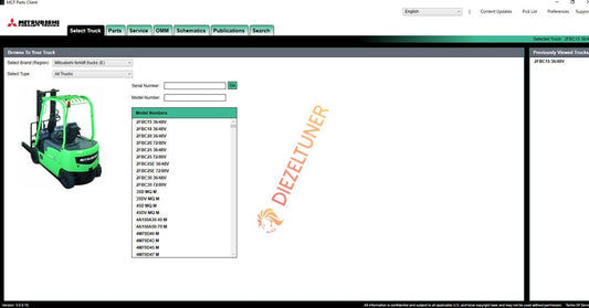 Mitsubishi Forklift MCFE EU EPC 2024 Spare Parts Catalog