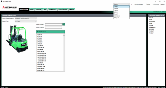 Mitsubishi Forklift Trucks MCFS EPC 2024 Spare Parts Catalogue