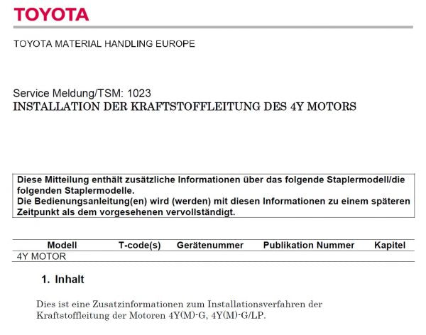 Toyota Forklift Truck Service Manuals PDF – Deutsch German - Diezeltuner Shop