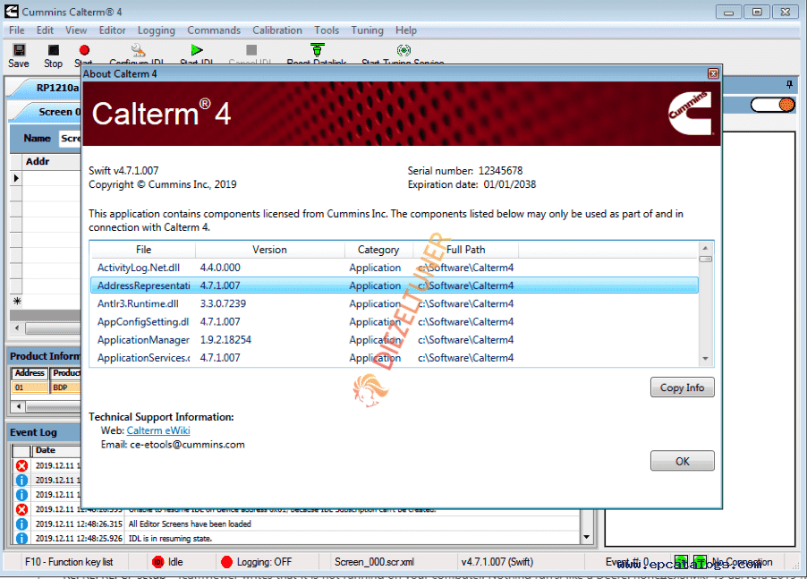Commins CaIterm v5.16 – Engine Calibration Software