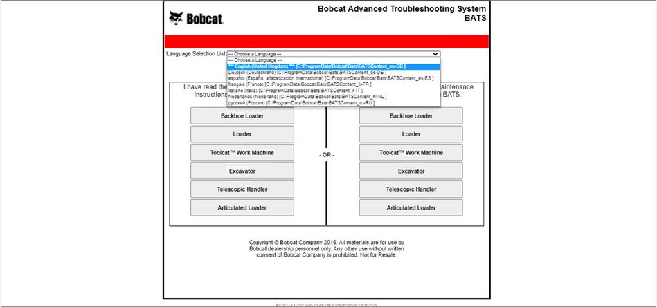 Bobcat BATS 2022 Bobcat Advance Troubleshooting System – Multi Language - Diezeltuner Shop 