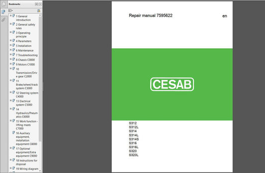 Cesab Forklift Spare Part Catalog And Service Manual New Models Full PDF - Diezeltuner Shop 