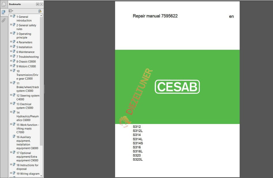 Cesab Forklift Spare Part Catalog And Service Manual New Models Full PDF - Diezeltuner Shop 