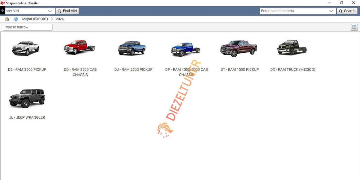 Chrysler FCA 2023 EPC5 Spare Parts Catalog + Unlock Patch - Diezeltuner Shop 