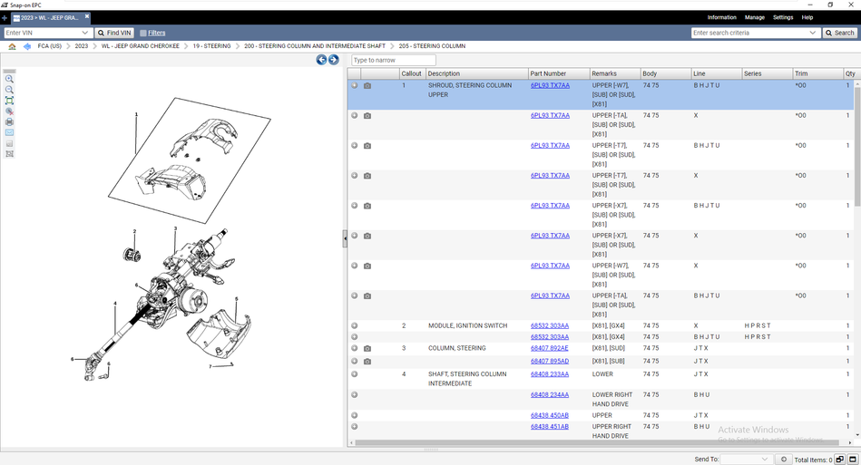Chrysler FCA 2024 EPC5 Spare Parts Catalog - Diezeltuner Shop 