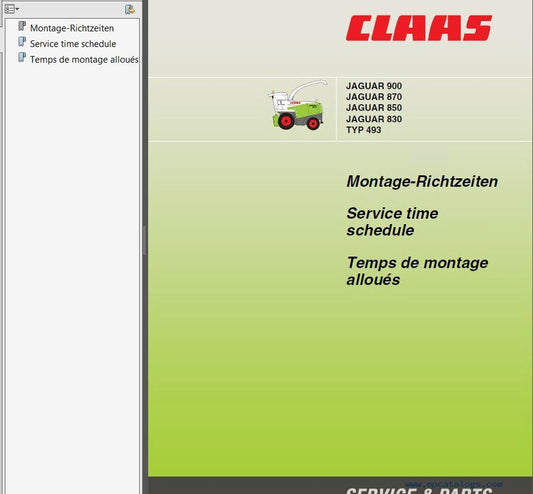 Claas Workshop Manual, Parts And Service Manual - Diezeltuner Shop 
