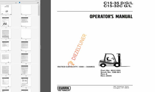 Clark Forklift Operator’s Manuals [11.2020] PDF - Diezeltuner Shop 