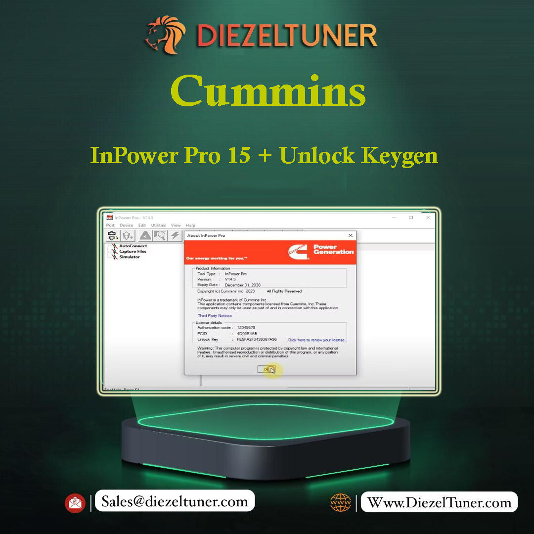 Commins InPower Pro 15 (GenSet Diagnostic)+ Unlock Keygen 