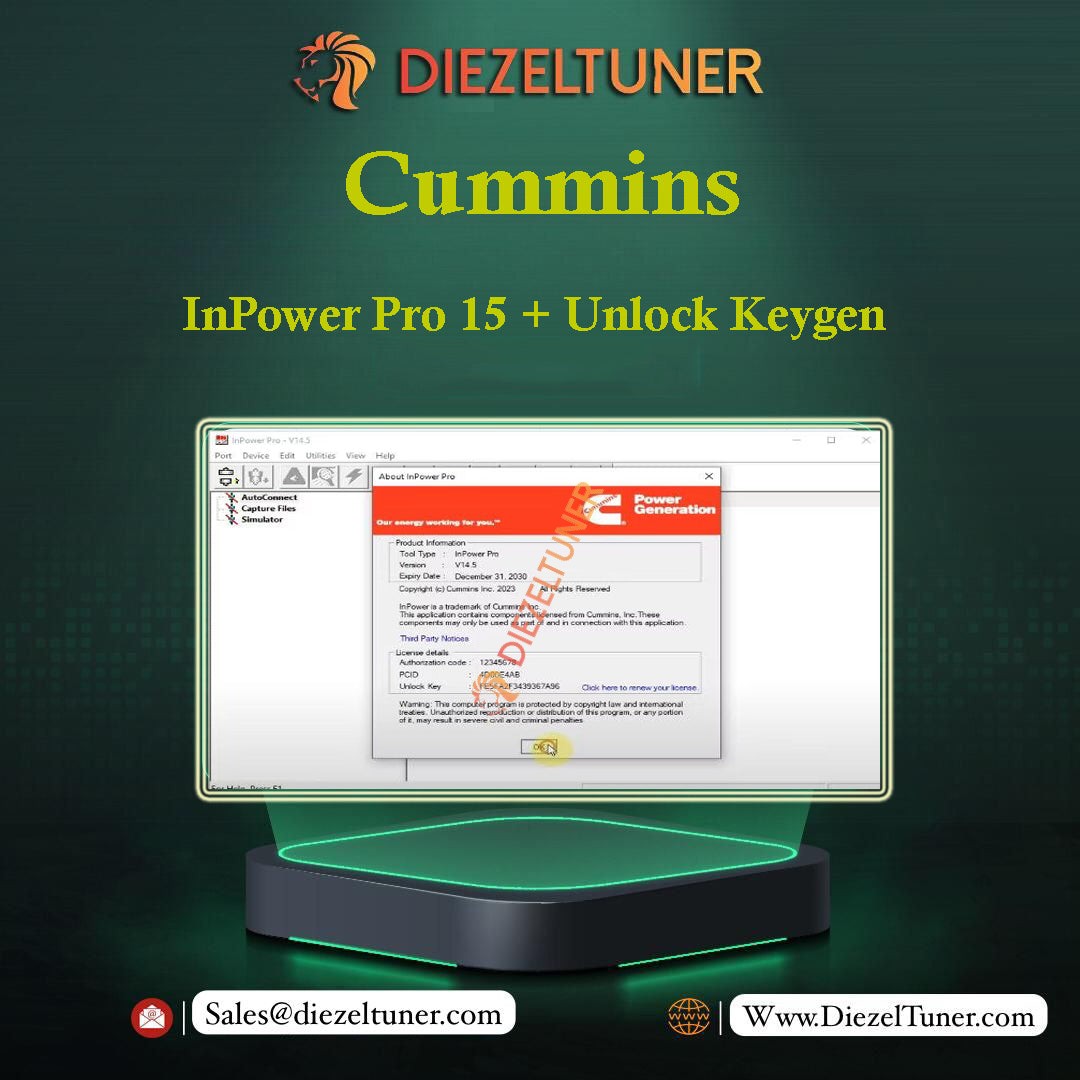 Commins InPower Pro 15 (GenSet Diagnostic)+ Unlock Keygen 