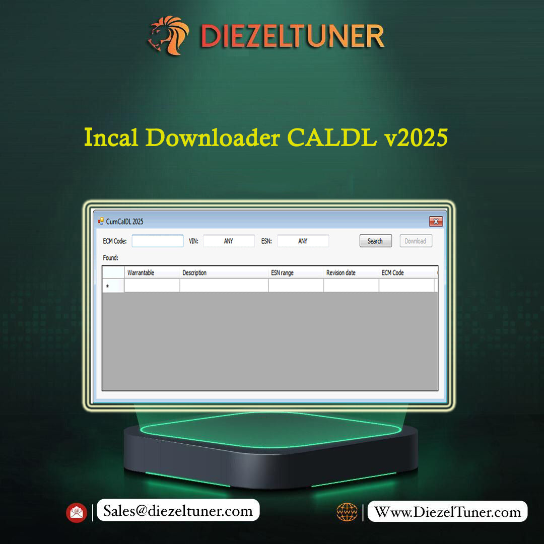 Incal Downloader CALDL v2025 by DIEZELTUNER on a dark green background