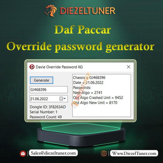 Daf Paccar Override password generator 