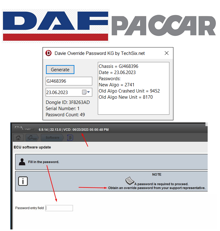 Daf Paccar Override password generator 