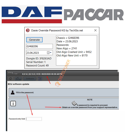 Daf Paccar Override password generator 