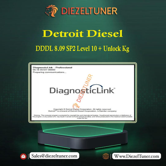 Detroit Diesel Diagnostic Link DDDL 8.09 SP2 Level 10 + Unlock Kg - Diezeltuner Shop 