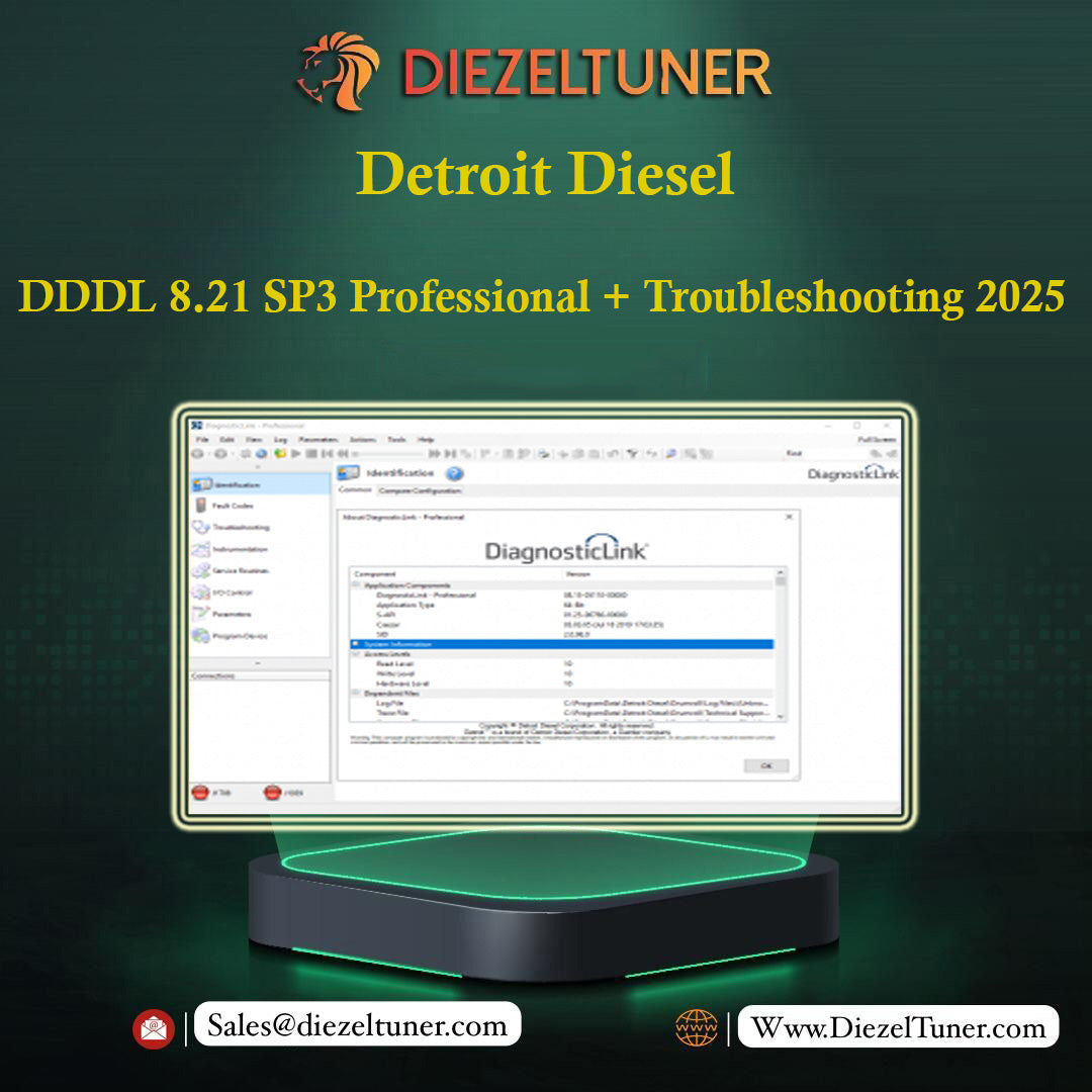 Detroit Diesel Diagnostic Link DDDL 8.21 SP3 Professional + Troubleshooting 2025 – with Kg 