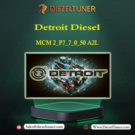 Product image featuring the Detroit Diesel MCM 2_P7_7_0_50 A2L with a logo and branding related to the company Diezeltuner.