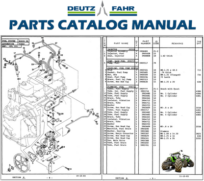 Deutz-Fahr Tractor Parts Manual PDF