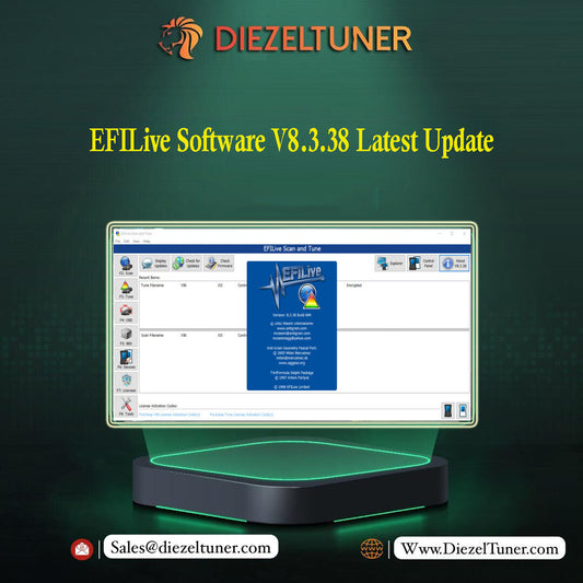 Promotional image featuring the EFILive Software V8.3.