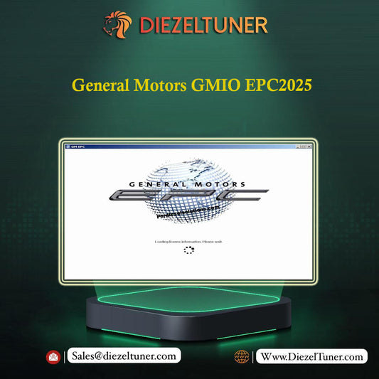 Display of General Motors logo on a screen with Diezeltuner branding above.