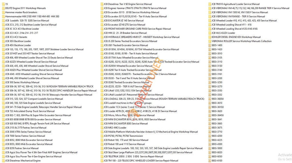 JCB Service Manuals PDF Collections 2024 - Diezeltuner Shop 