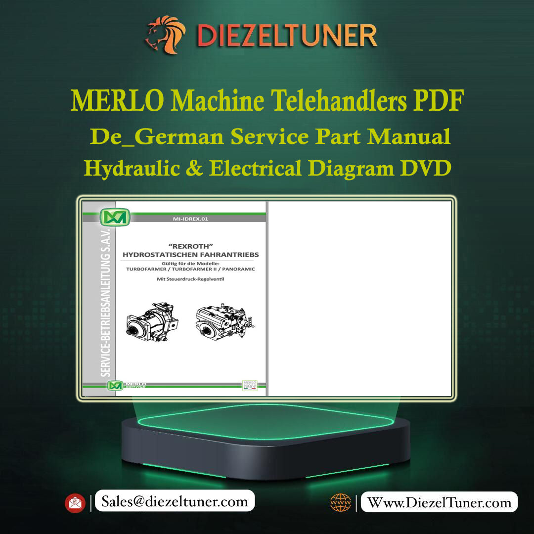 MERLO Machine Telehandlers PDF De_German Service Part Manual, Hydraulic & Electrical Diagram DVD 