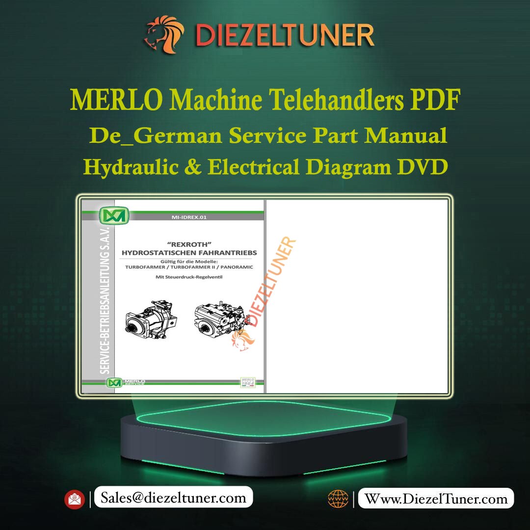 MERLO Machine Telehandlers PDF De_German Service Part Manual, Hydraulic & Electrical Diagram DVD 