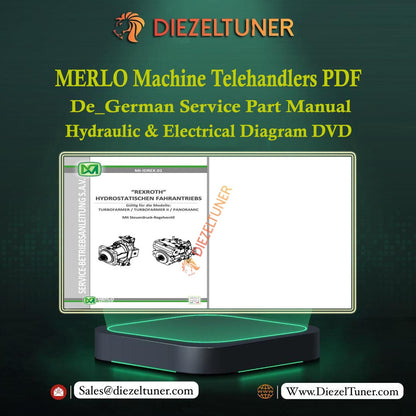 MERLO Machine Telehandlers PDF De_German Service Part Manual, Hydraulic & Electrical Diagram DVD 