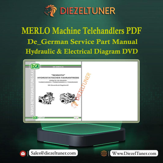 MERLO Machine Telehandlers PDF De_German Service Part Manual, Hydraulic & Electrical Diagram DVD 