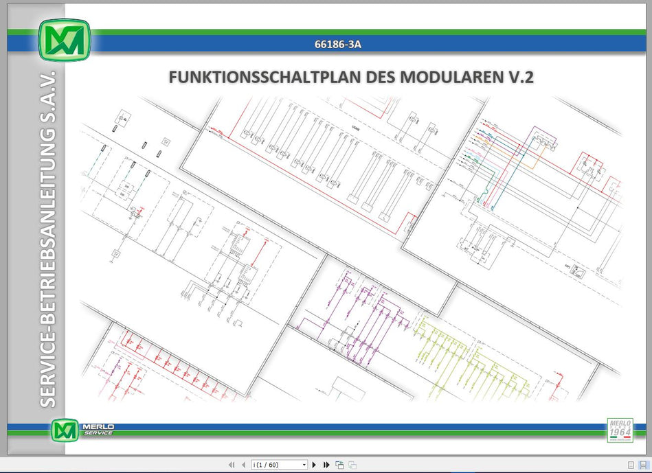 MERLO Machine Telehandlers PDF De_German Service Part Manual, Hydraulic & Electrical Diagram DVD 