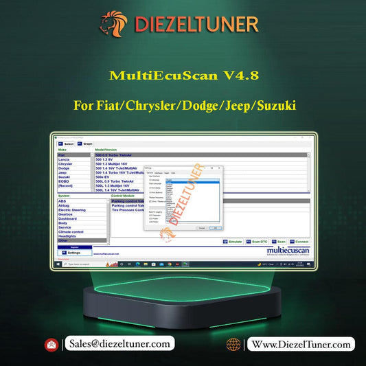 MultiEcuScan V4.8 For Fiat/Chrysler/Dodge/Jeep/Suzuki + Activation + Install Video - Diezeltuner Shop 