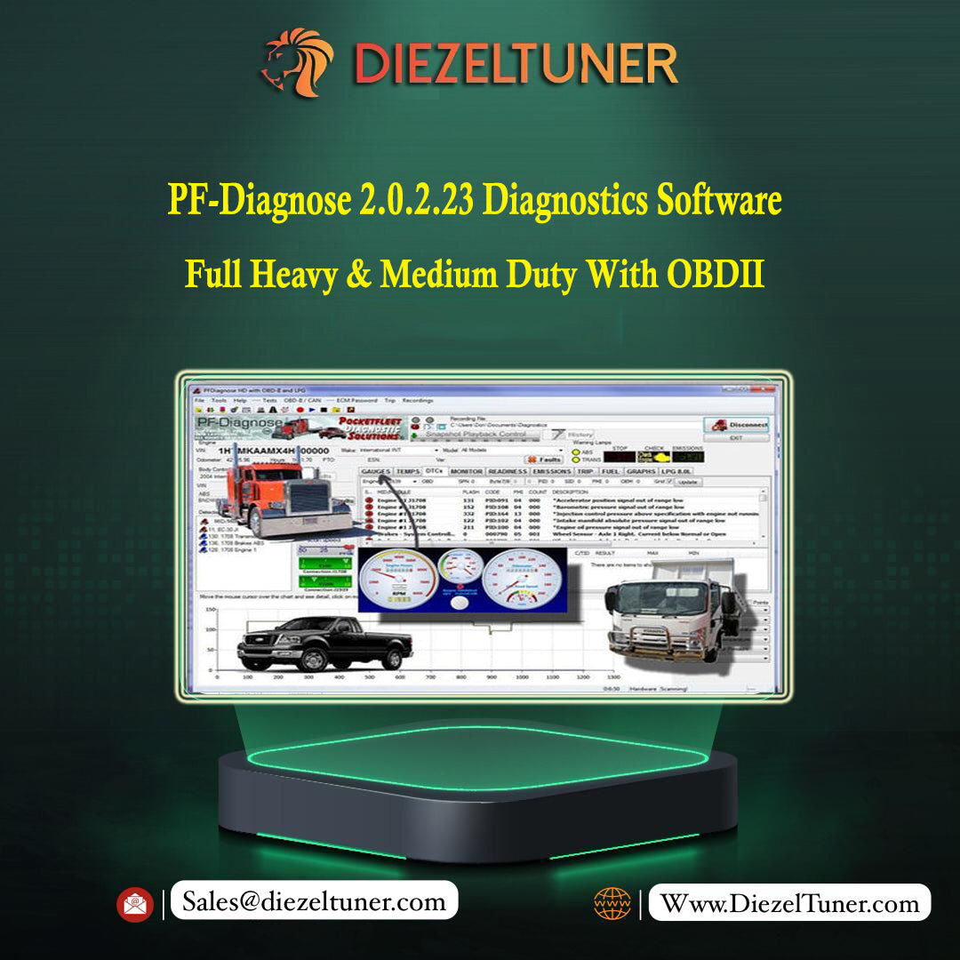PF-Diagnose 2.0.2.23 Diagnostics Software 2013 – Full Heavy & Medium Duty With OBDII 