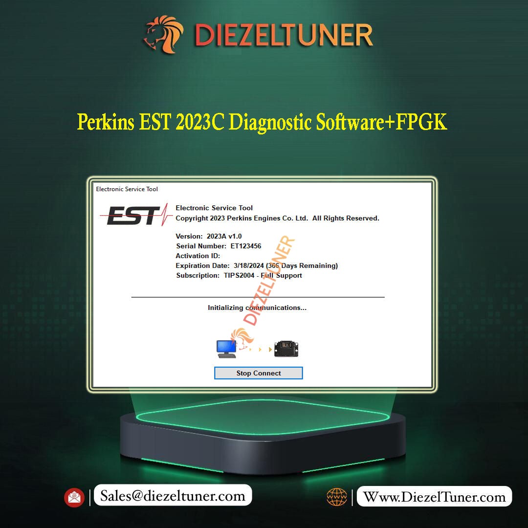 Perkins EST 2023C Diagnostic Software + Factory Password Generator Tool 2023 - Diezeltuner Shop 