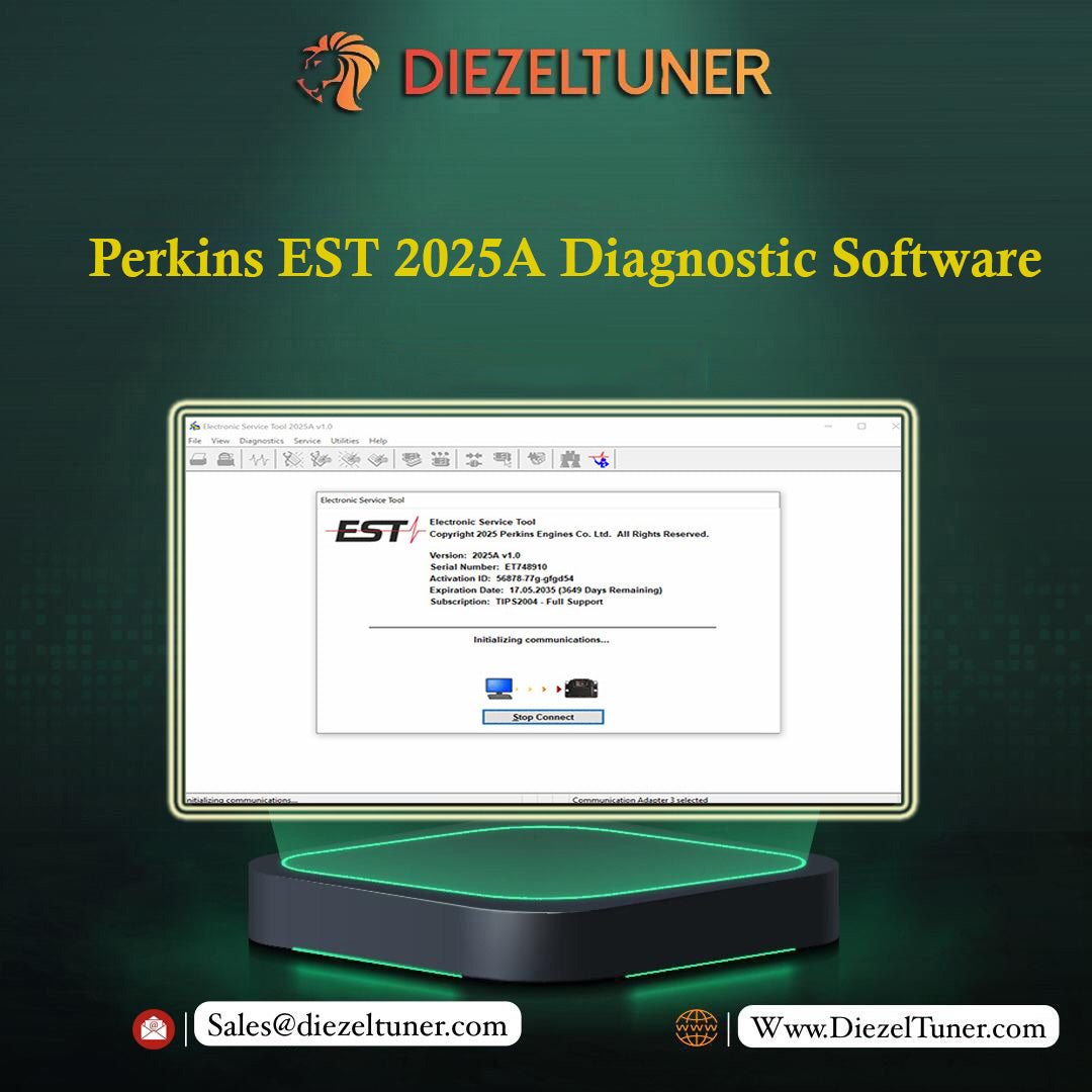 Perkins EST 2025A Diagnostic Software + Factory Password – With Kg 