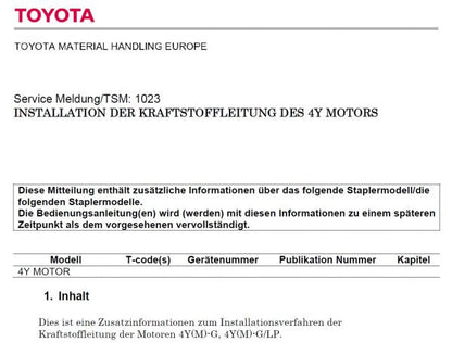 Toyota Forklift Truck Service Manuals PDF – Deutsch German - Diezeltuner Shop 