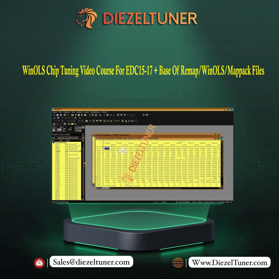 WinOLS Chip Tuning Video Course For EDC15-17 + Base Of Remap/WinOLS/Mappack Files 
