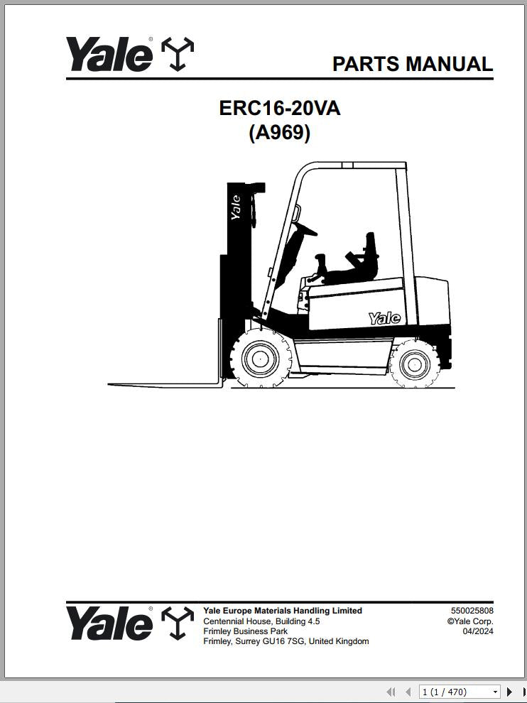 Yale Spare Parts Manual Forklift 1.82GB Collection PDF 