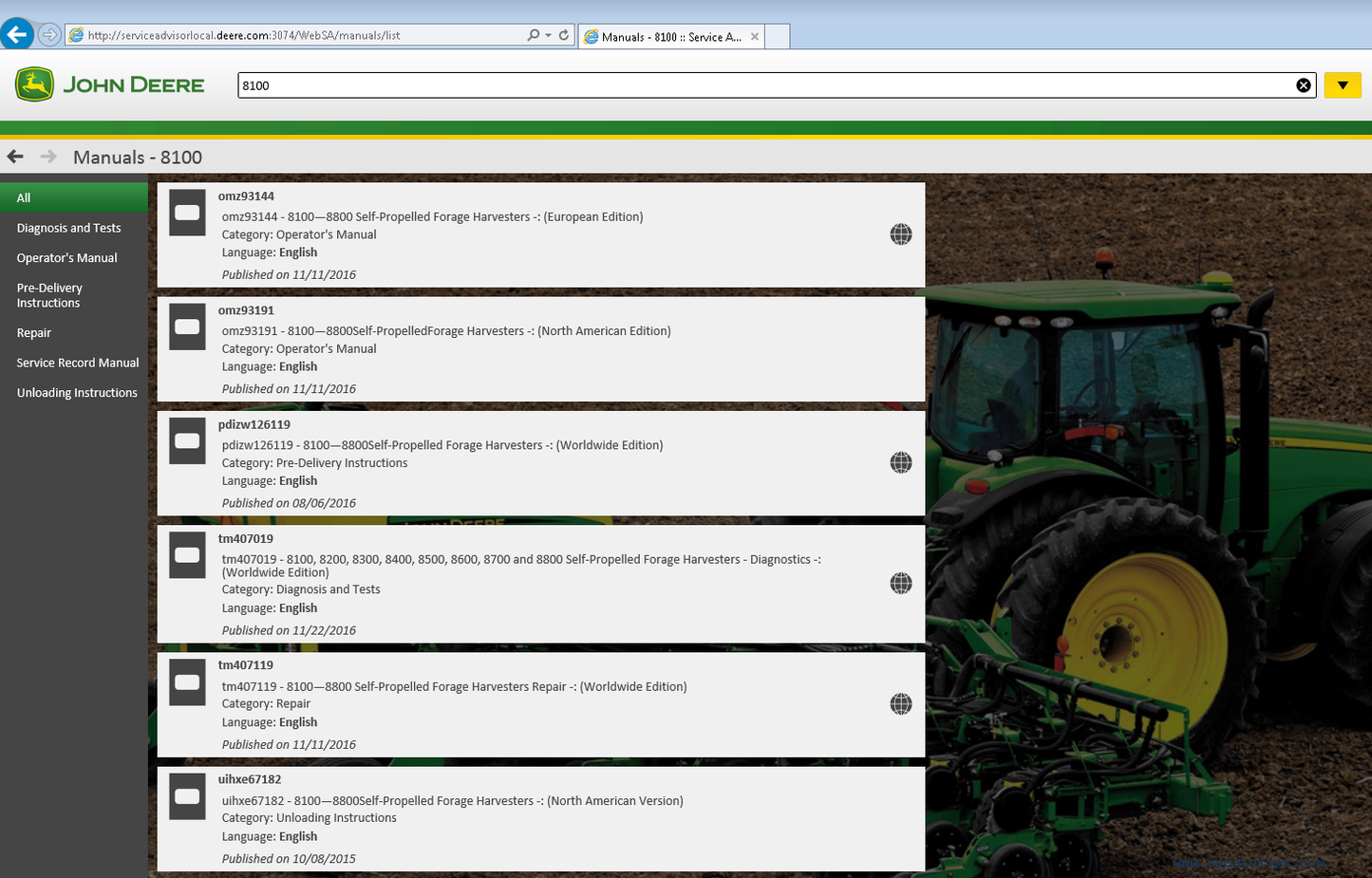 John Deere Service Advisor 5.4.84 Agriculture & Turf Equipment 03.2026