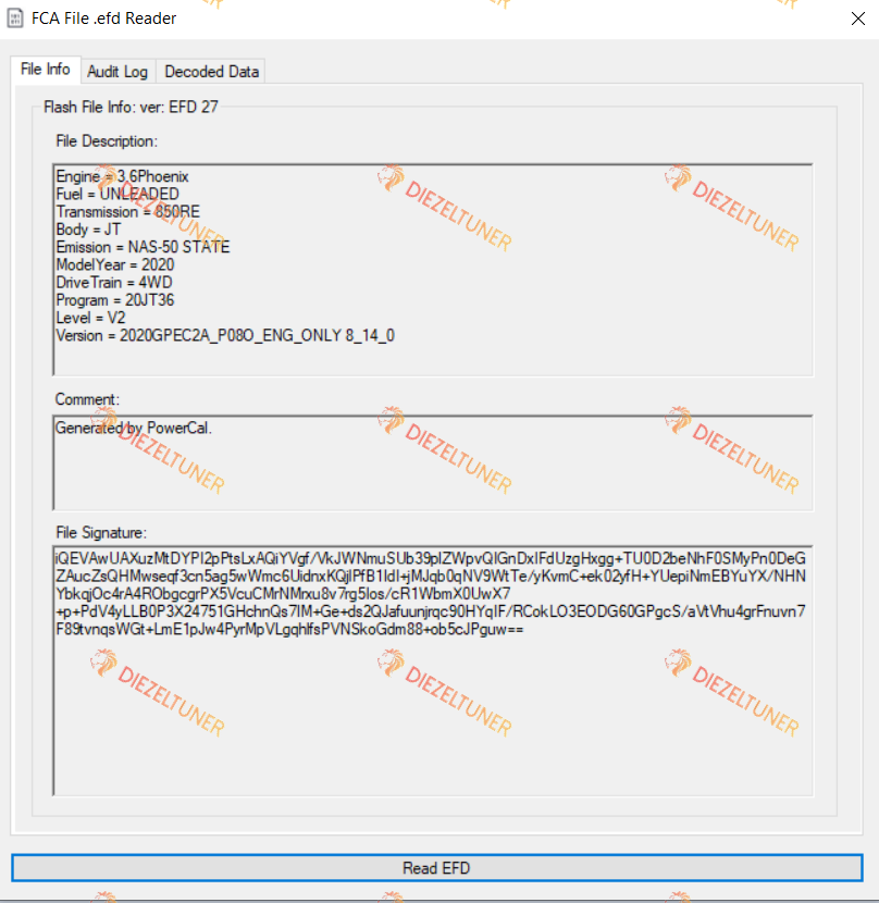 Chrysler FCA EFD to BIN Converter – File Extraction & Decoding